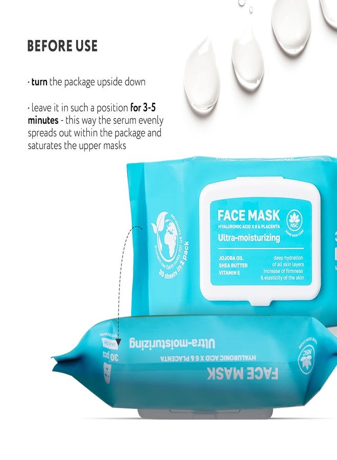 NSC Korean Moisturizing Face Masks with Hyaluronic Acid - 30-Pack Premium Hydrating Sheet Mask Set - Advanced K-Beauty with Shea Butter and Jojoba Oil - Skincare Monthly Supply for All Skin Types - Image 4